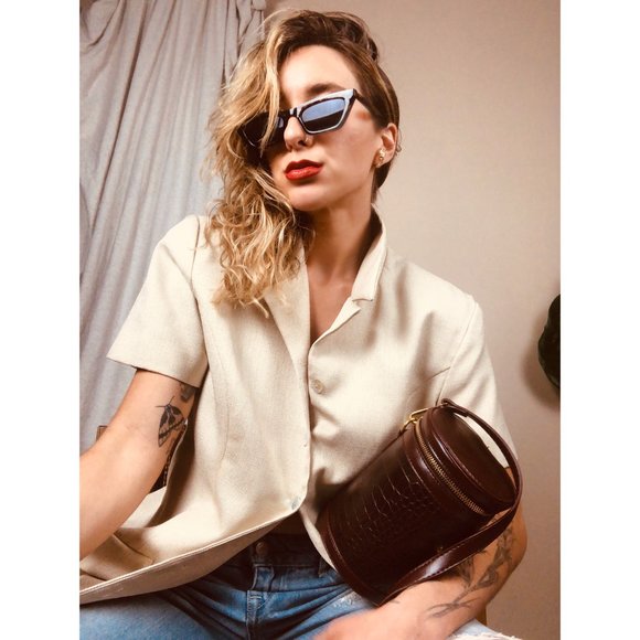 Flat Top Slim Tortoise Cat Eye Sunglasses NWT - Picture 3 of 11